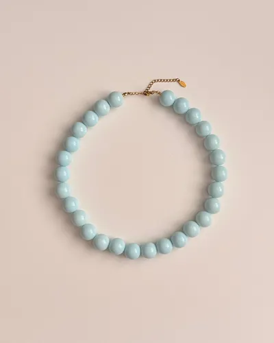Bubbelketting pastel blauw goud